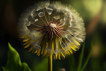 Dandelion flower art style. Generative Ai