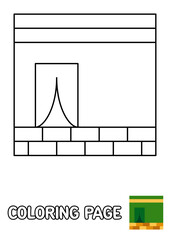 Coloring page with Kaaba for kids