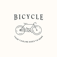 road bike line art logo vector minimalist illustration design, road cycle logo design