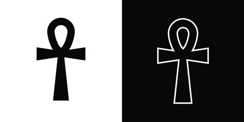 Coptic cross Ankh icon black color,  Ankh symbol design from Religion collection.