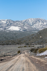 Anza California dirt road to Thomas Mountain part of the San Jacinto Mountain Range