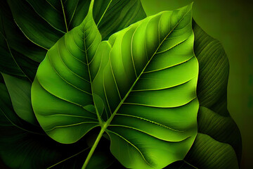 green leaf, nature background. Generative Ai