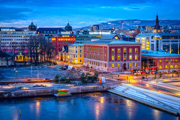 City view of Oslo, Norway - obrazy, fototapety, plakaty