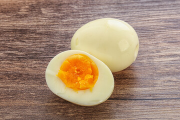Boiled chicken egg for breakfast