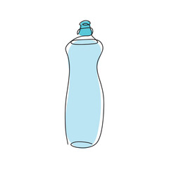 Template of a bottle of cleansing gel. A bottle with gel in one line. Vector illustration of the advertising background