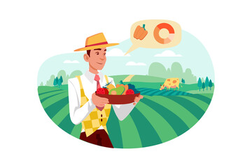 Organic Food Illustration Concept