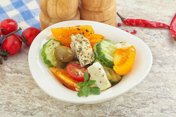Greek salad with feta cheese