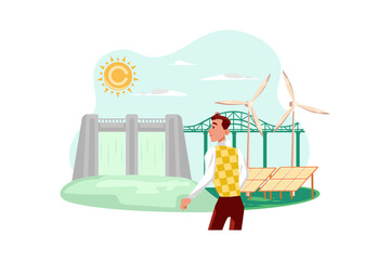 Sustainable Energy Illustration Concept
