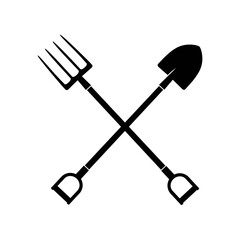 Shovel and pitchfork
