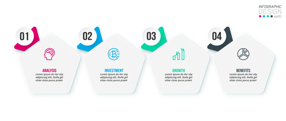 Infographic template business concept with step.