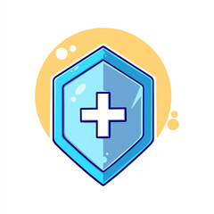 shield cartoon icon illustration. education and healthy illustration