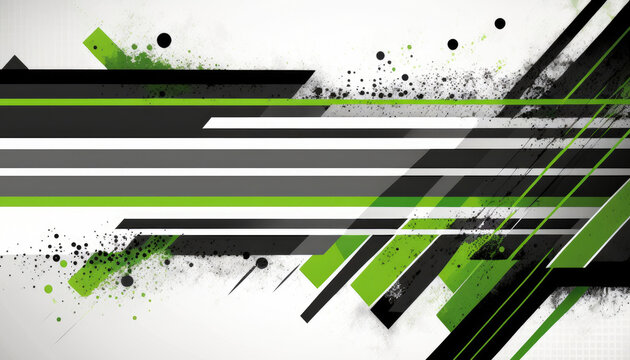 background image of gray,black and green lines arranged horizontally and diagonally, black and green dots complete the result white background