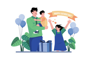 Happy Father Day Illustration Concept