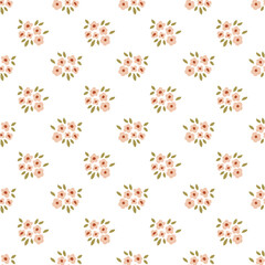 Tiny floral seamless pattern hand drawing from beige small flower. Gentle ditsy print, spring floral repeat background. Vector textile design, fabric, gentle wallpaper, summer little bouquets