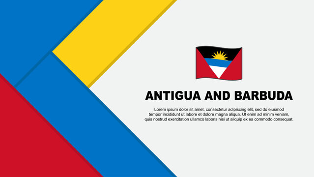 Antigua And Barbuda Flag Abstract Background Design Template. Antigua And Barbuda Independence Day Banner Cartoon Vector Illustration. Antigua And Barbuda Illustration
