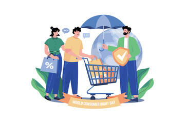 World Consumer Right Day Illustration Concept