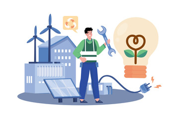 Sustainable Energy Illustration Concept