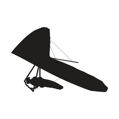 Hang glider vector silhouette. White background.
