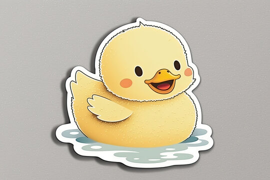 recommend clip art: little yellow duck smiles, bath duck, sticker