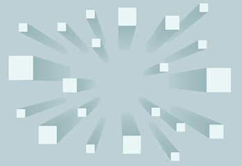 Fototapeta premium mosaic box vector art png for futuristic 3d effect and colors for optical illusion of squares coming at you with space to write text in the middle