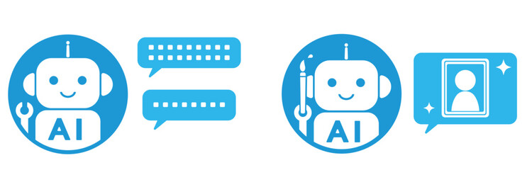 AIチャットボット　Ai画像生成　イメージアイコン　イラスト