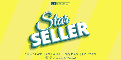 star seller text effect, easy to use, vector text effect