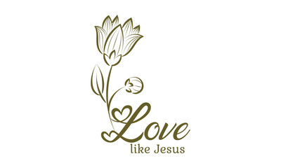 Biblical Phrase with Floral Design. Christian typography for print or use as poster, card, flyer or T shirt