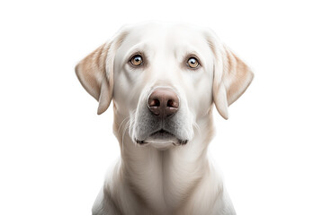 Labrador retriever isolated on transparent background. PNG. Portrait of a cute dog. Post-processed generative AI