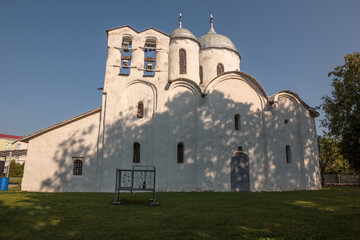 Fototapeta na wymiar View of cathedral of the Nativity of John the Baptist in Pskov.
