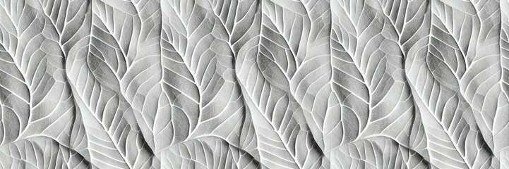 Fiber structure of dry leaves texture background. Seamless repeat pattern of  leaves, foliage branches, Leaf veins. abstract background for  banner or greeting card design. digital ai art