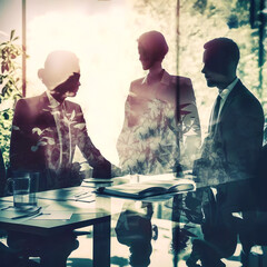 Corporate business team and manager in a meeting