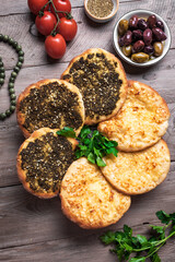 Manakeesh, zaatar arabic flat bread