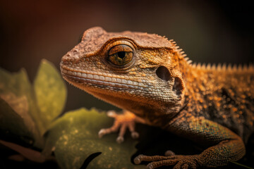 close up of iguana, Generative AI