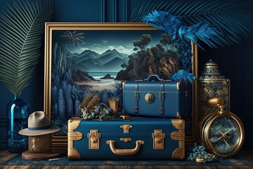 Tourist Dream Blue Luxury, AI generated