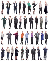 group of business people holding thumb up isolated