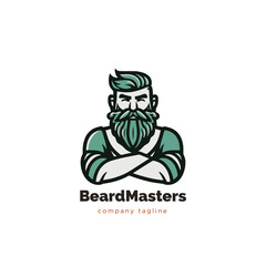 Bearded man - vector logo template. Business sign. Vector illustration.