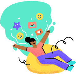 Women fantasized and imagined Brush vector style