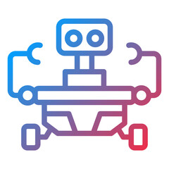 Vector Design Space Robot Icon Style