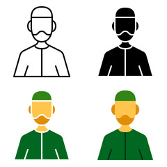 Muslim in flat style isolated