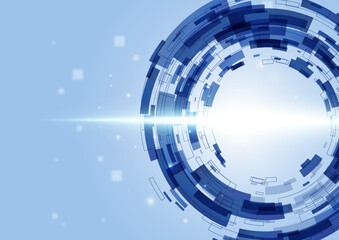 Naklejka premium 青のテクノロジー背景