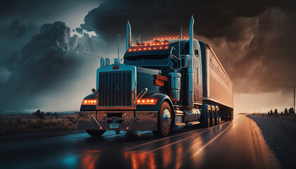 Fototapeta na wymiar National Truck Driver Appreciation Week. Celebrate in September in the United States. Design for poster, greeting card, banner, and background. Generative AI