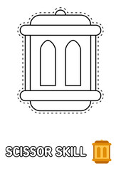 Scissor skill page with Lantern for kids