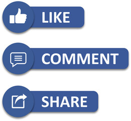 Like Comment Share icons, Social Media Icons Set. Transparent PNG