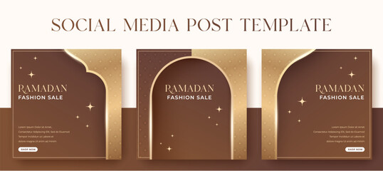 set of ramadan fashion social media post design