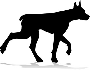 A detailed animal silhouette of a pet dog