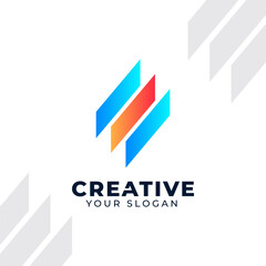 Simple elegant abstract logo. green for the business card. For your business. Vector sign.	
