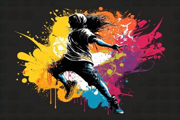 Obraz na płótnie Canvas colorful art of crazy hip hop dance 8k background