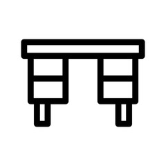 desk icon or logo isolated sign symbol vector illustration - high-quality black style vector icons
