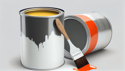 Concept of repair a can of paint and paint roller, generative ai
