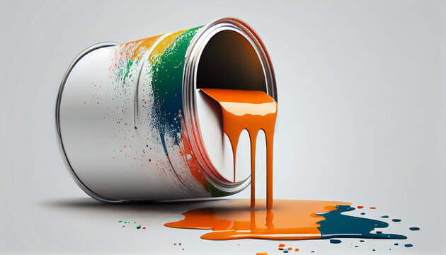 Concept of repair a can of paint and paint roller, generative ai
